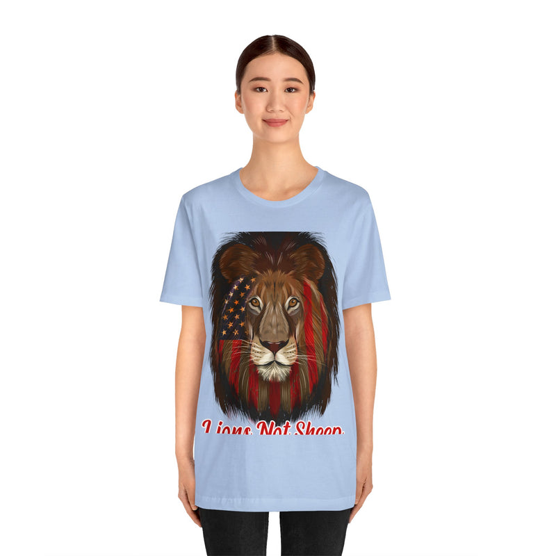 Lions Not Sheep Unisex Jersey Short Sleeve Tee