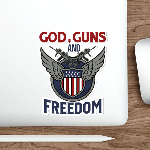 God, Guns and Freedom Die-Cut Stickers