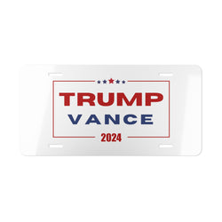 Trump Vance 2024 Vanity Plate White