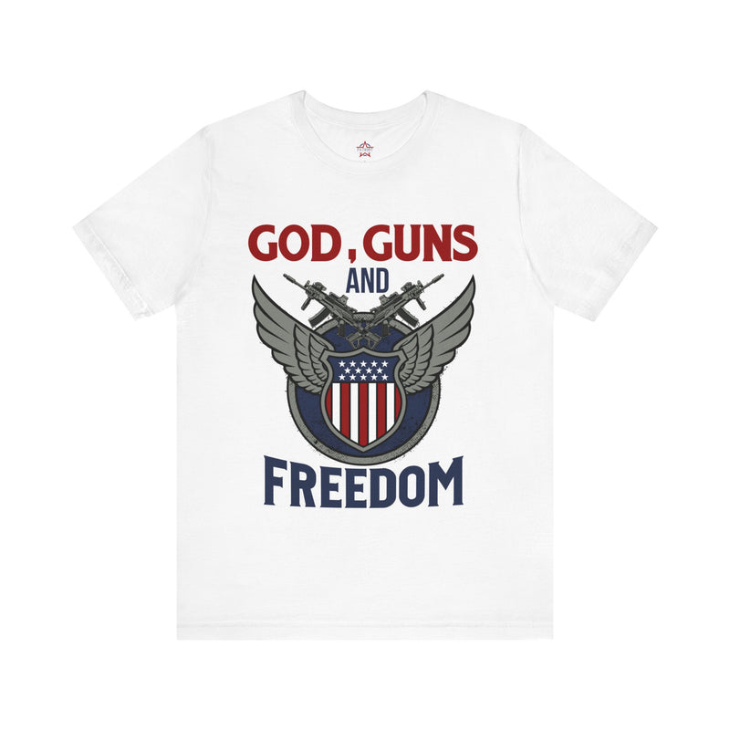 God, Guns and Freedom Unisex Jersey Short Sleeve Tee