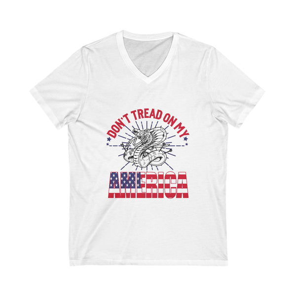 Don't Tread on My America Unisex Jersey Short Sleeve V-Neck Tee