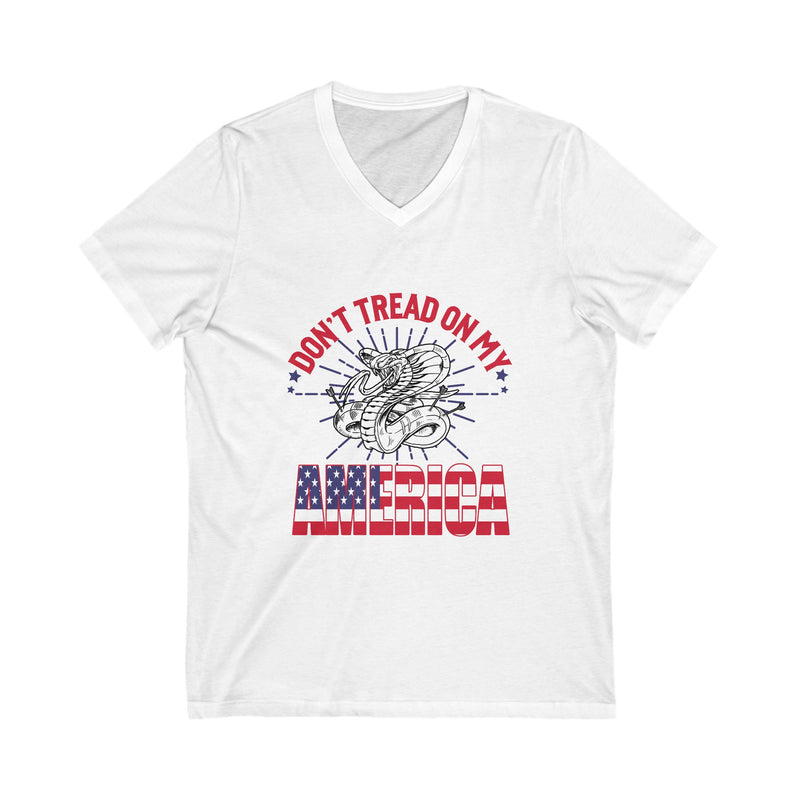 Don't Tread on My America Unisex Jersey Short Sleeve V-Neck Tee