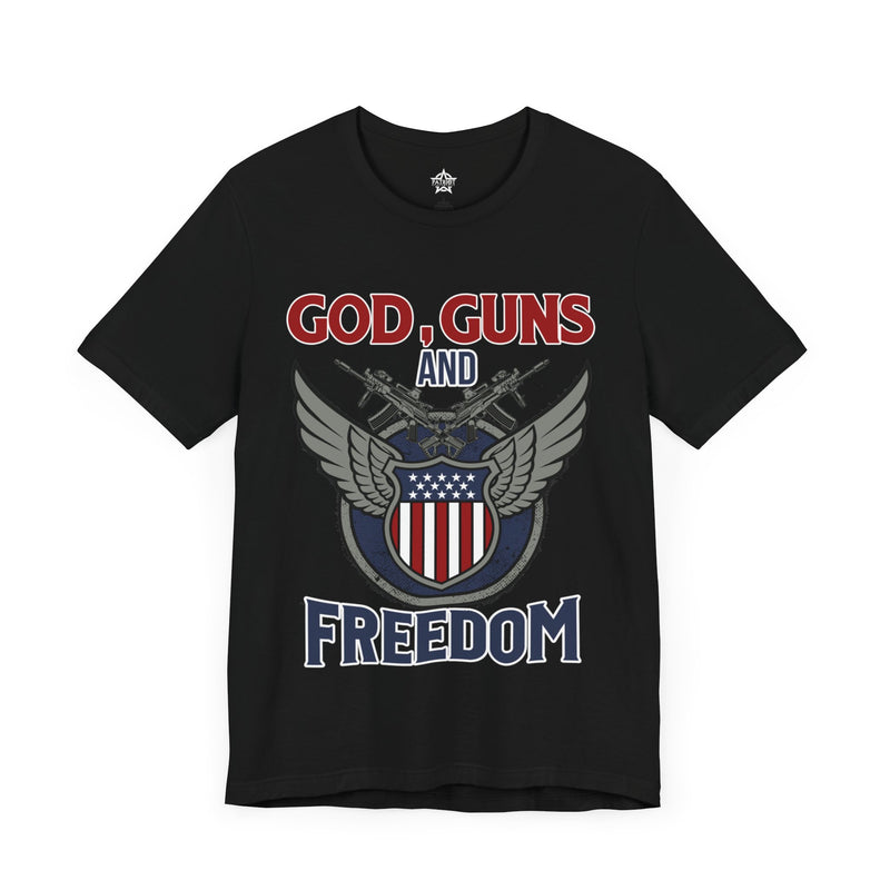 God, Guns and Freedom Unisex Jersey Short Sleeve Tee