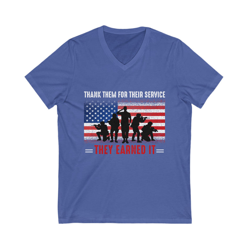 Thank Our Veterans Unisex Jersey Short Sleeve V-Neck Tee