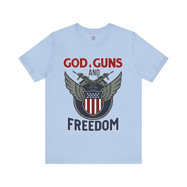 God, Guns and Freedom Unisex Jersey Short Sleeve Tee