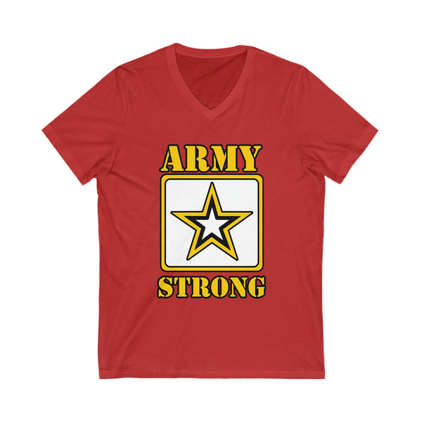ARMY Strong Unisex Jersey Short Sleeve V-Neck Tee
