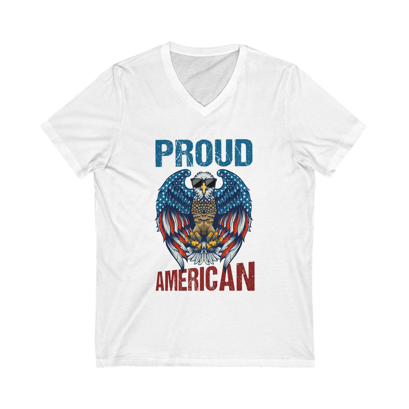 Proud American Unisex Jersey Short Sleeve V-Neck Tee