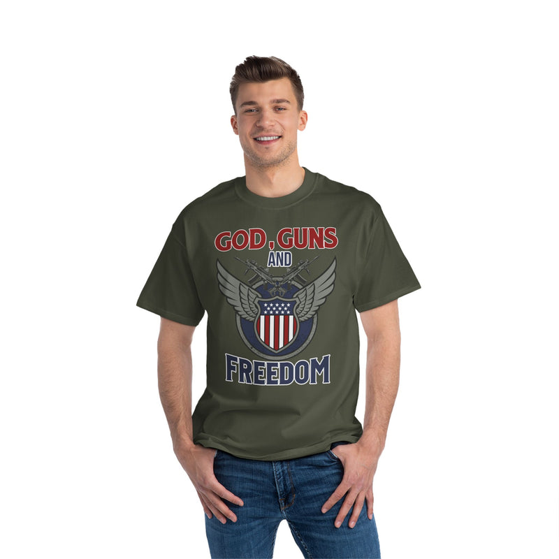 God, Guns and Freedom Beefy-T®  Short-Sleeve T-Shirt