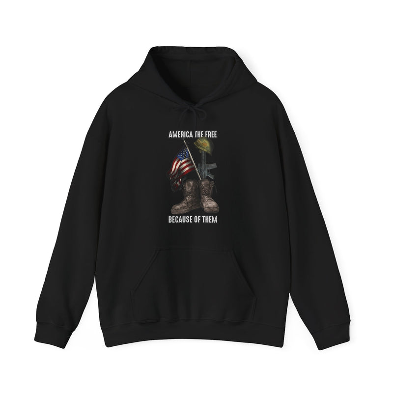 America the Free, Because of Them Unisex Heavy Blend™ Hooded Sweatshirt