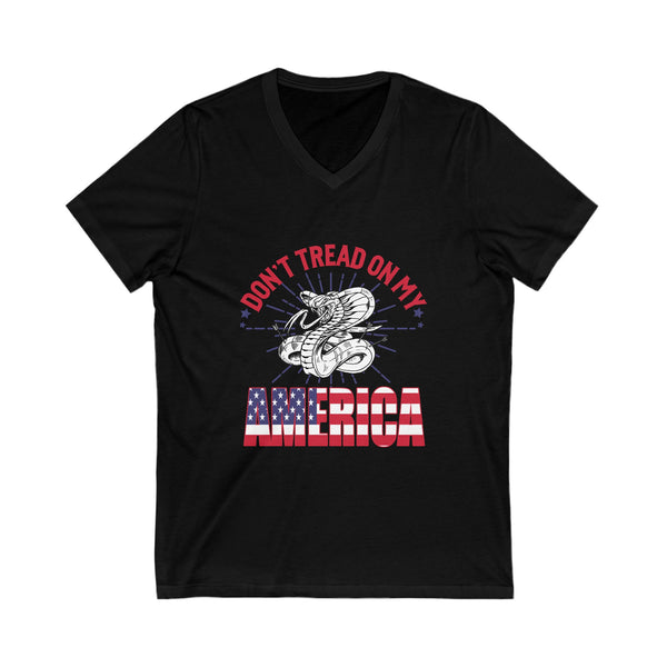 Don't Tread on My America Unisex Jersey Short Sleeve V-Neck Tee