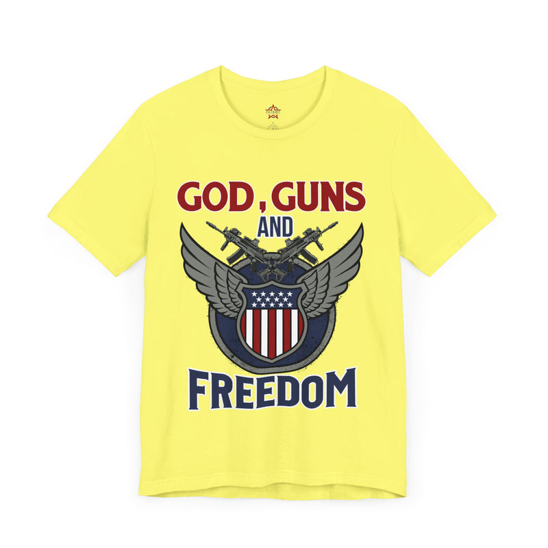 God, Guns and Freedom Unisex Jersey Short Sleeve Tee