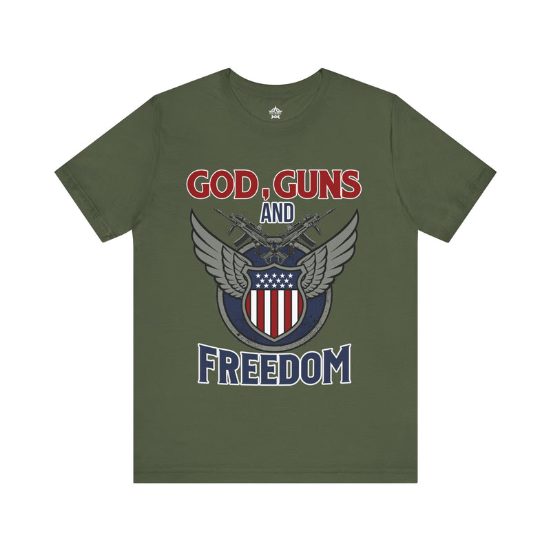 God, Guns and Freedom Unisex Jersey Short Sleeve Tee