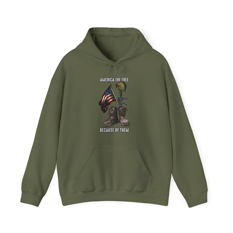 America the Free, Because of Them Unisex Heavy Blend™ Hooded Sweatshirt