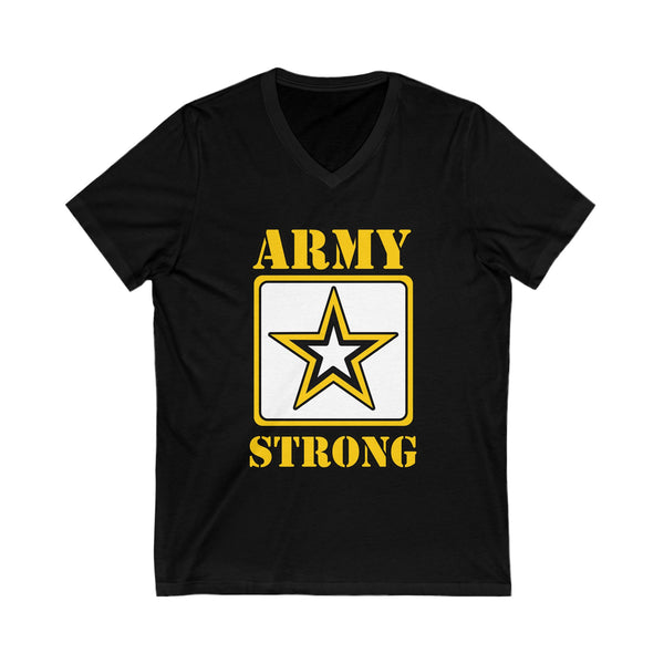 ARMY Strong Unisex Jersey Short Sleeve V-Neck Tee