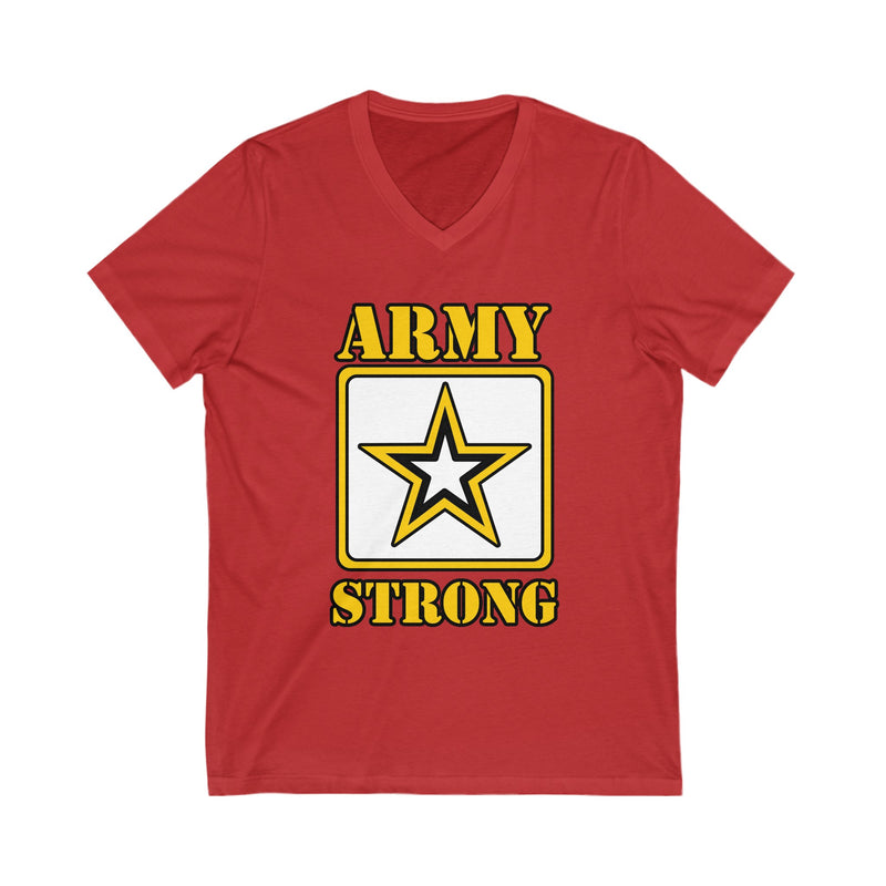 ARMY Strong Unisex Jersey Short Sleeve V-Neck Tee