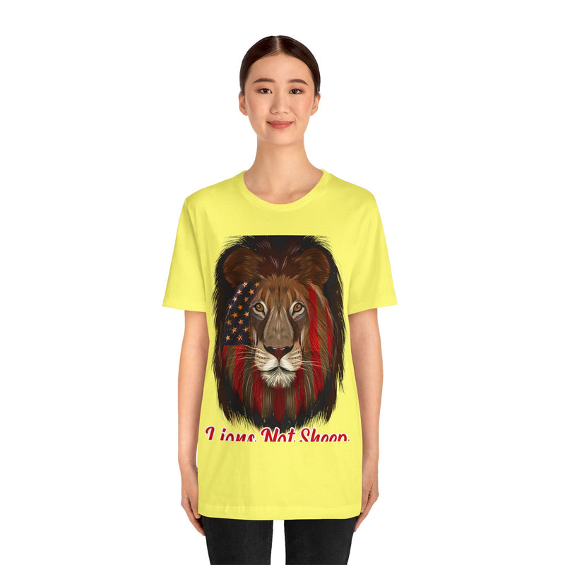 Lions Not Sheep Unisex Jersey Short Sleeve Tee