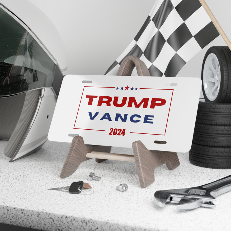 Trump Vance 2024 Vanity Plate White