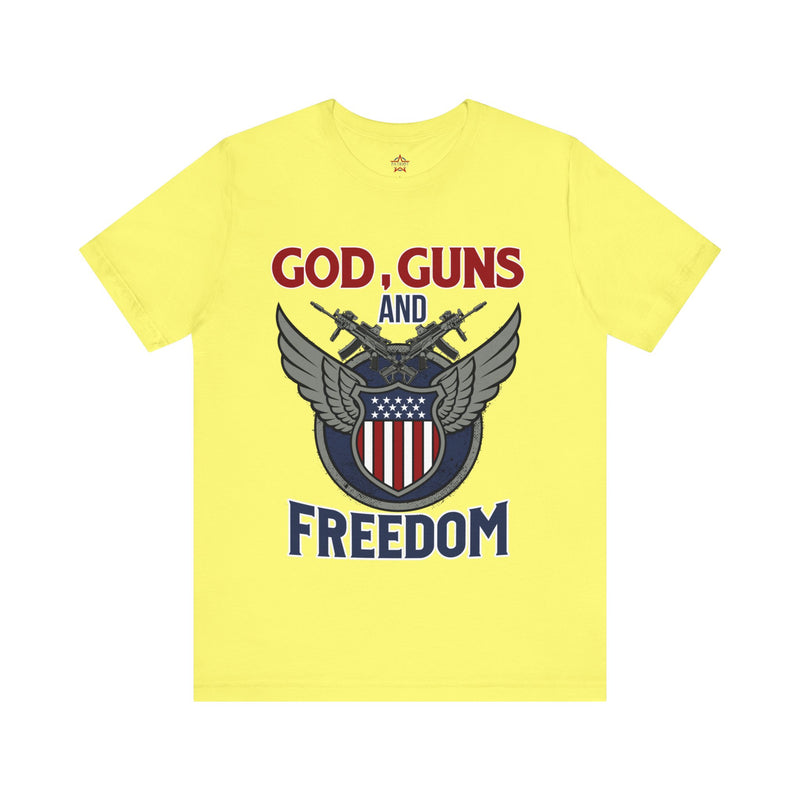 God, Guns and Freedom Unisex Jersey Short Sleeve Tee