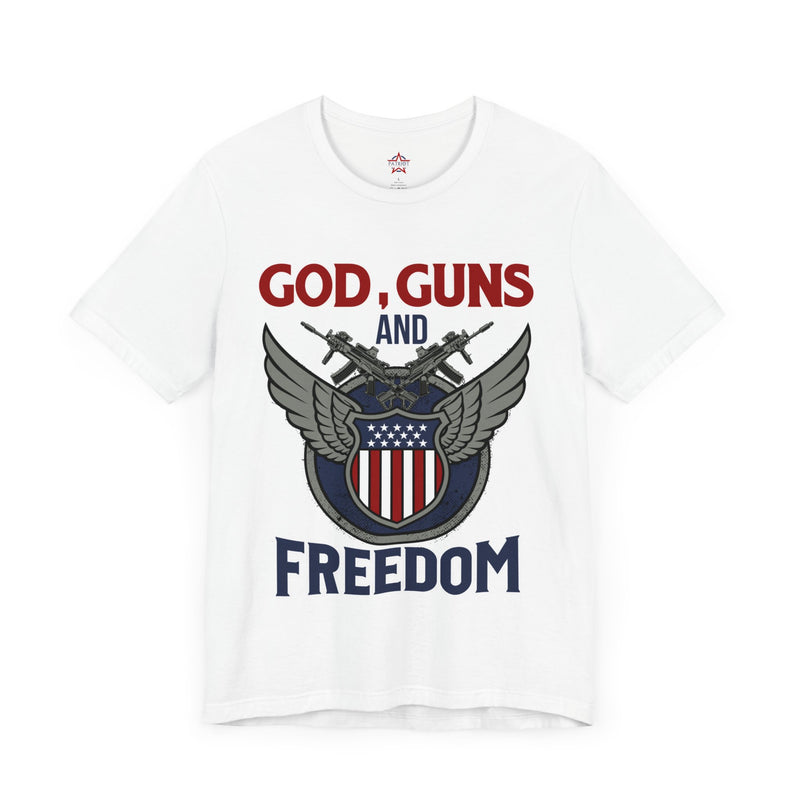 God, Guns and Freedom Unisex Jersey Short Sleeve Tee