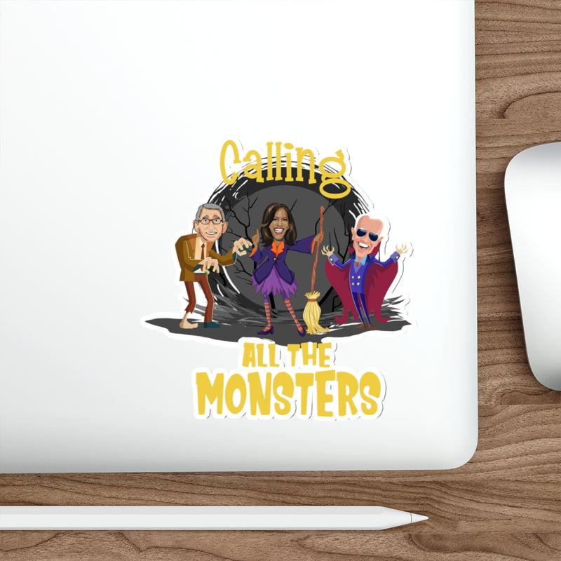 Calling all the Monsters Waterproof sticker