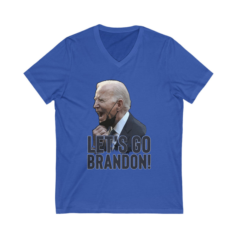 Let's Go Brandon! Unisex Jersey Short Sleeve V-Neck Tee