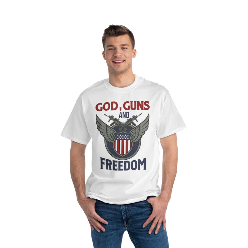 God, Guns and Freedom Beefy-T®  Short-Sleeve T-Shirt