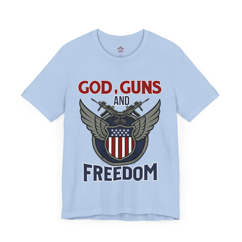 God, Guns and Freedom Unisex Jersey Short Sleeve Tee