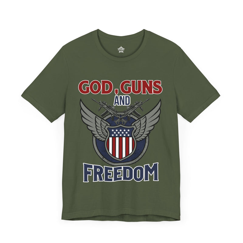 God, Guns and Freedom Unisex Jersey Short Sleeve Tee