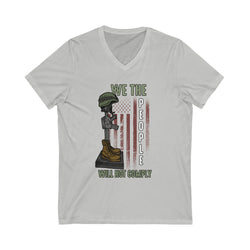 We Will NOT COMPLY Unisex Jersey Short Sleeve V-Neck Tee