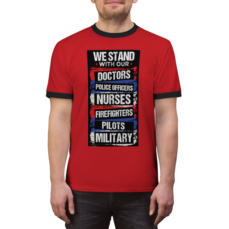 We Stand With Them Unisex Ringer Tee