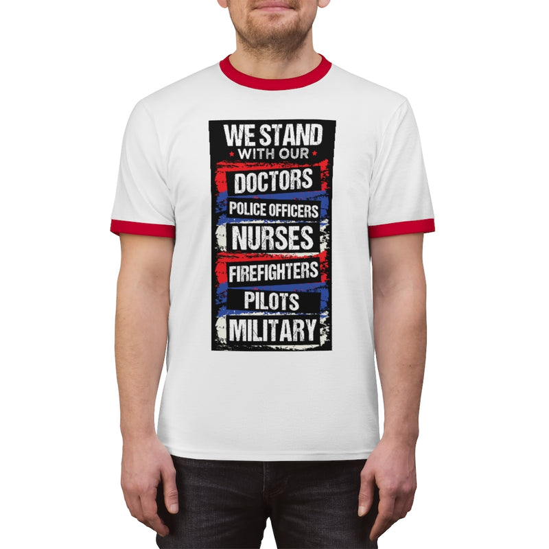 We Stand With Them Unisex Ringer Tee