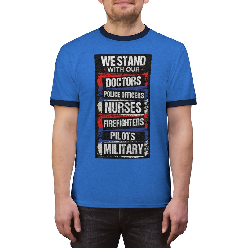 We Stand With Them Unisex Ringer Tee