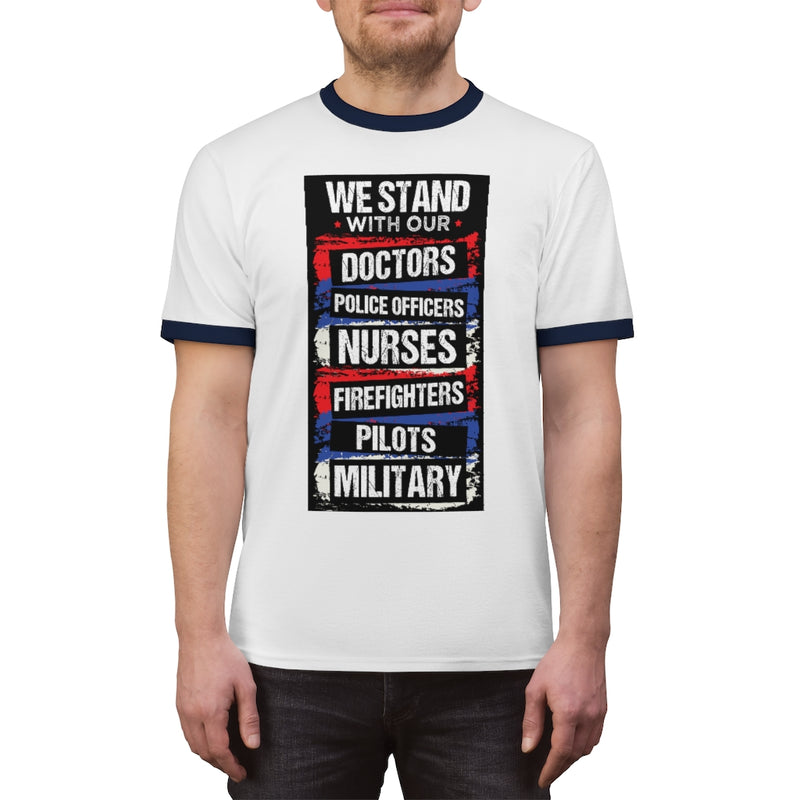 We Stand With Them Unisex Ringer Tee