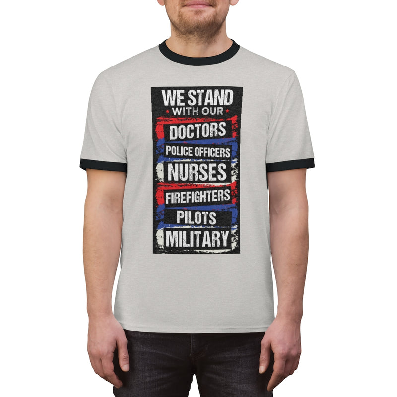 We Stand With Them Unisex Ringer Tee