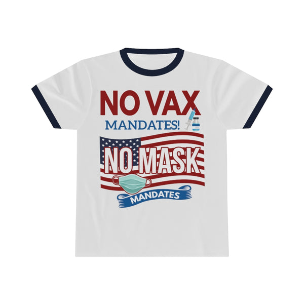 No Mask or VAX Mandates Unisex Ringer Tee