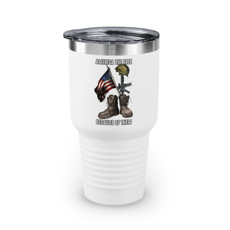 America the Free, Because of Them Ringneck Tumbler, 30oz